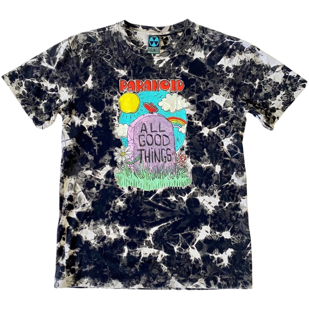 All Good Things Heat Pressed Trippy Graveyard Graphic Marble Tie dye Tee